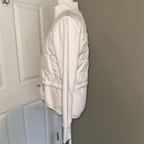 Athleta White Fjord Hybrid Lined Jacket Size S Full Zip Quilted Athletic Sporty - Picture 3 of 14